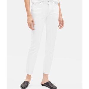 Eileen Fisher Organic Cotton White Jeans Women’s Size 8 High Rise Slim Minimal